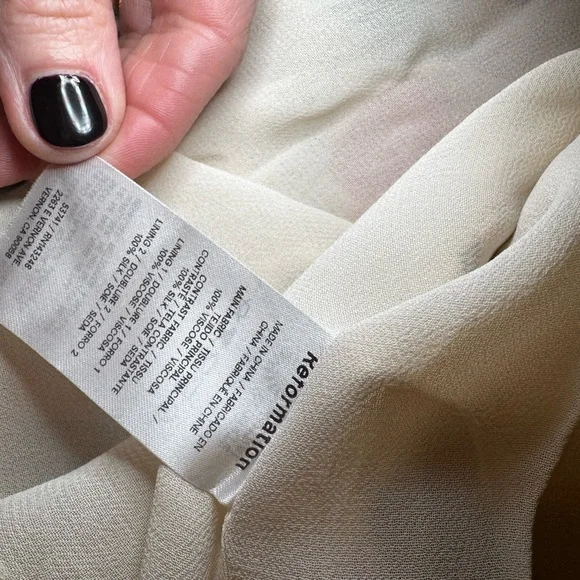 Reformation Maribelle Strapless Cream Chiffon Fabric - Picture 10 of 13